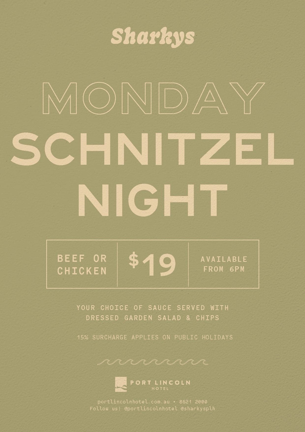 Monday schnitzel night port lincoln hotel